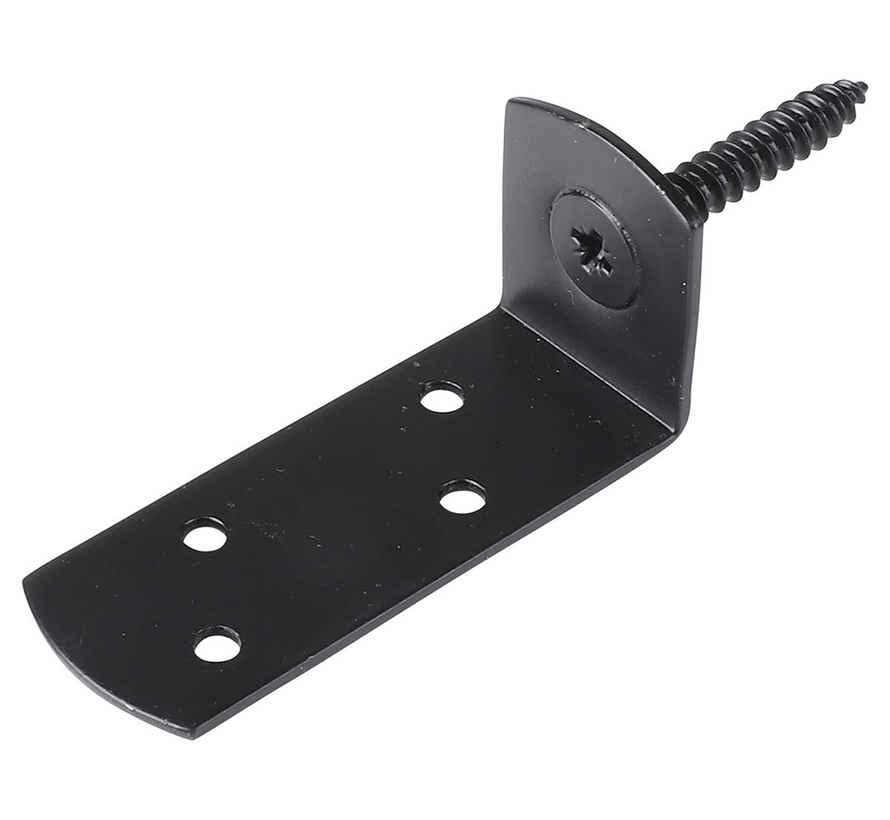 Soporte en L/soporte en L con tornillo levantado - Negro - (1 pieza)