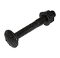 Blackline - Pernos de bloqueo - DIN603 - M5 x 30mm - Negro (25 piezas)