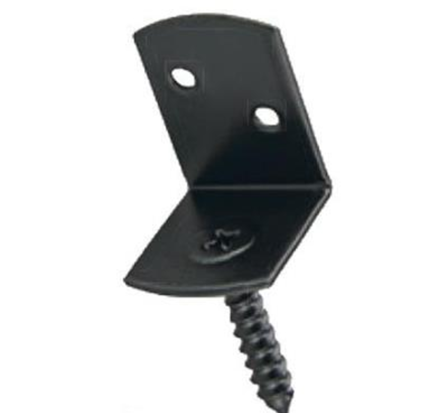 Soporte en L - Soporte en L con tornillo - Negro (1 pieza)
