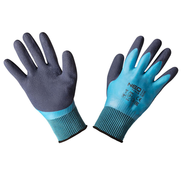 Neo - Guantes de trabajo - Látex 2 capas - Negro/Azul - M9