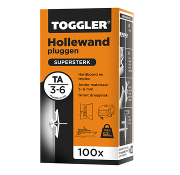 Toggler Toggler - TA - Tacos para pared hueca - espesor de placa 3-6mm (100 piezas)