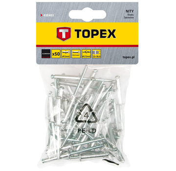 Topex - Remaches pop - 4.0 x 12.5mm (50 piezas)