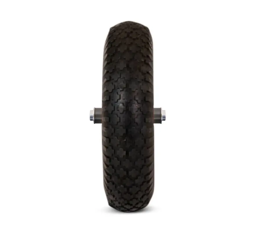 Rueda de carretilla 400x8, cubierta neumática, llanta metálica, agujero del eje rodamiento de bolas 20mm, Capacidad de carga 200kg - INCLUYE 130mm AS