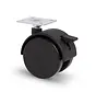 Mueble rueda con tapa 40mm Nylon doble duro con plato 38x38mm frenado