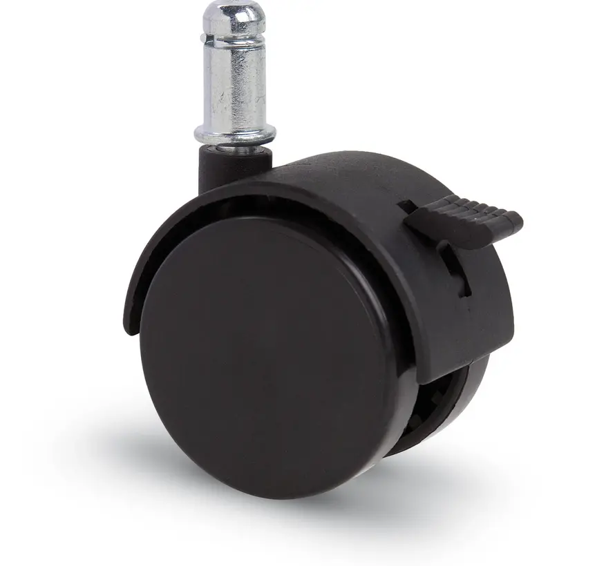 Ruedas para muebles con tapa 50mm Nylon doble duro con pasador 11x22mm con freno