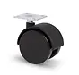 Rueda para muebles con tapa 40mm Nylon doble duro con plato 38x38mm