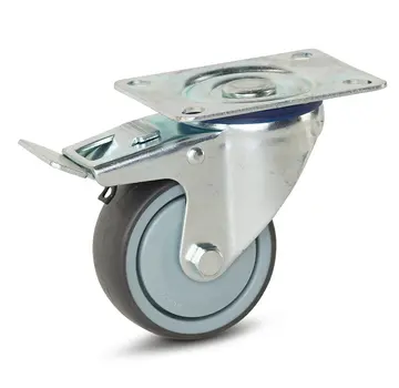 MESO Rueda giratoria con freno con placa superior - 80mm - 80kg