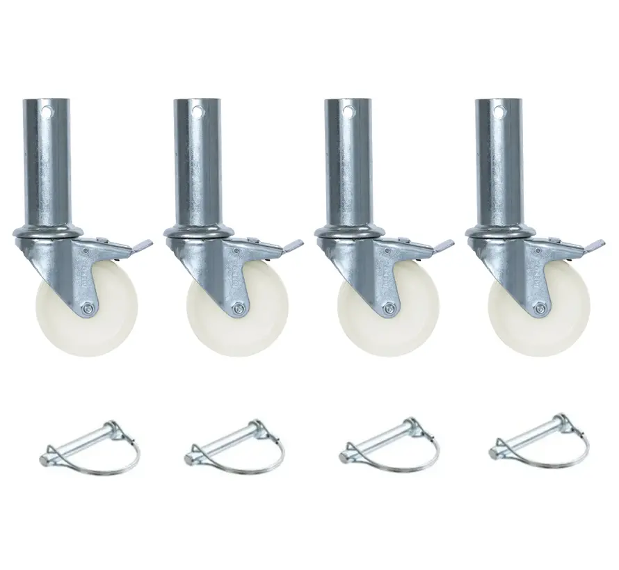 Juego de 4 piezas ruedas de nylon para andamios -100mm - 75kg