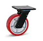 Rueda giratoria PU extrafuerte con placa superior - 200mm - 1400kg