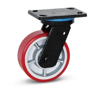 MESO Rueda giratoria PU extrafuerte con placa superior - 150mm - 1000kg