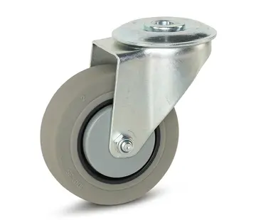 MESO Rueda de caucho gris con agujero central - 100mm - 150kg