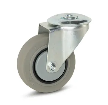 MESO Rueda de caucho gris con agujero central - 100mm - 150kg