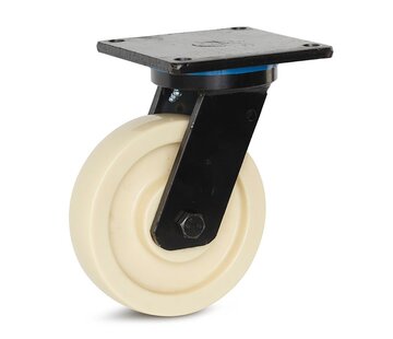 MESO Rueda giratoria de nylon extra resistente con placa superior - 200mm - 1.300kg