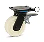 Rueda giratoria de nylon extrafuerte frenada con placa superior y bloqueo direccional 150mm - 1.000kg