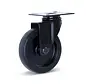 Rueda giratoria para muebles negra con placa superior - 100mm - 90kg