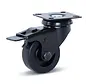 Rueda giratoria para muebles negra con freno con placa superior - 50mm - 40kg