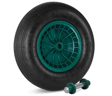 MESO Rueda de carretilla Neumático 390mm diámetro, Capacidad de carga 200kg, INCLUYE 130mm AS