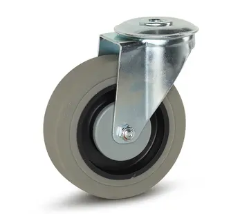 MESO Rueda de caucho gris con agujero central - 125mm - 180kg