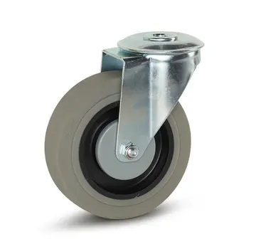 MESO Rueda de caucho gris con agujero central - 125mm - 180kg