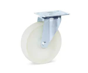 Rueda De Nylon Con Placa - Diámetro 125 Mm, Ancho 40 Mm - Para Carros, Muebles O Maquinaria