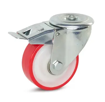 MESO Rueda giratoria PU frenada con agujero central - 125mm - 270kg