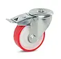 Rueda giratoria PU frenada con agujero central - 125mm - 270kg