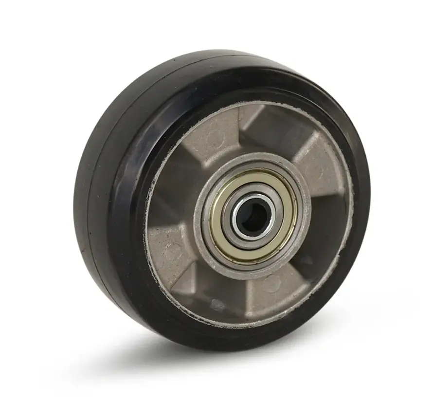 Rueda de goma elástica negra - 125mm - 300kg
