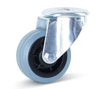 MESO Rueda giratoria de goma  gris, 80 mm - 60 kg - sin rayas