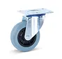 Rueda giratoria de goma gris con placa superior - 100mm - 75kg - No deja marcas