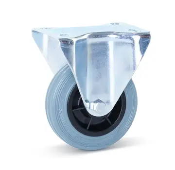 MESO Rueda fija de goma gris 100 mm - 75 kg - sin rayas