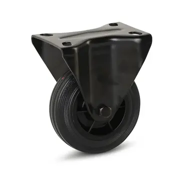 MESO Rueda fija de caucho negro - 100mm - 75kg