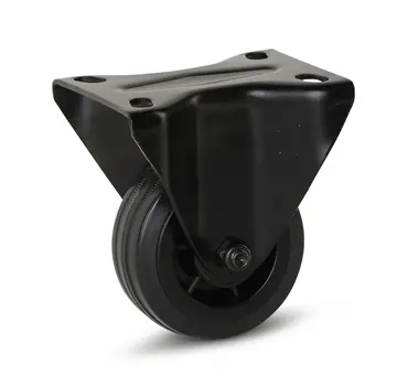 MESO Rueda fija de caucho negro - 80mm - 60kg