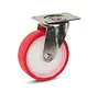Rueda giratoria de acero inoxidable PU con placa superior - 125mm - 220kg