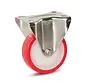 Rueda fija de acero inoxidable PU - 100mm - 180kg