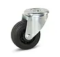 Rueda giratoria de goma con agujero central - 80mm - 60kg