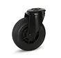 Rueda giratoria de caucho negro con agujero central - 125mm - 90kg