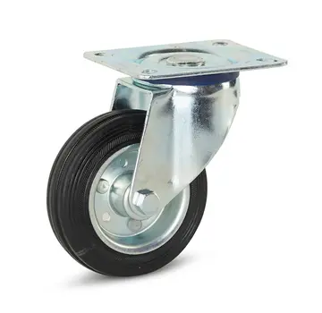 MESO Rueda giratoria de goma inodora con placa superior - 100mm - 75kg