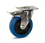 Rueda giratoria de goma elástica de acero inoxidable frenada con placa superior - 125mm - 120kg