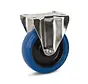 Rueda fija de goma elástico azul, Inoxidable 125 mm - 120 kg
