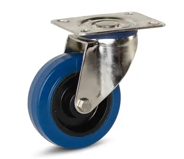 MESO Rueda giratoria de goma elástica de acero inoxidable con placa superior - 100mm - 100kg