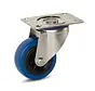 Rueda giratoria de goma elástica de acero inoxidable con placa superior - 80mm - 80kg