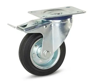 MESO Rueda giratoria de goma inodora frenada con placa superior - 100mm - 75kg