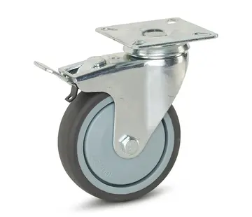 MESO Rueda giratoria con freno con placa superior - 100mm - 100kg