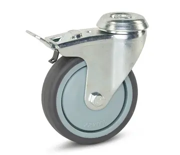 MESO Rueda giratoria con freno con agujero central - 100mm - 100kg