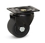 Rueda giratoria de nylon negro para cargas pesadas con placa superior - 75mm - 600kg