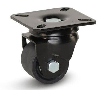 MESO Rueda giratoria de nylon negro para cargas pesadas con placa superior - 50mm - 300kg