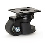 Rueda giratoria de nylon negro para cargas pesadas con placa superior - 50mm - 150kg