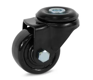 MESO Rueda giratoria de nylon negro con agujero central - 50mm - 150kg