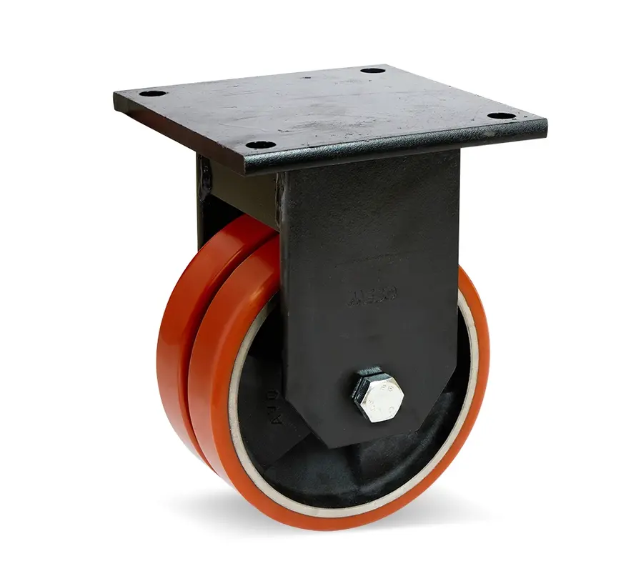 Rueda fija doble PU extra resistente - 200mm - 2200kg