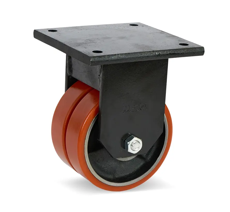 Rueda fija doble PU extra resistente - 150mm - 1250kg
